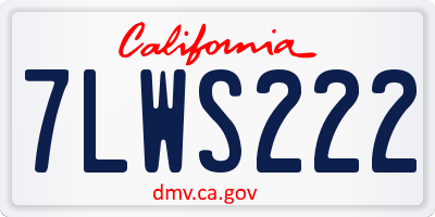 CA license plate 7LWS222