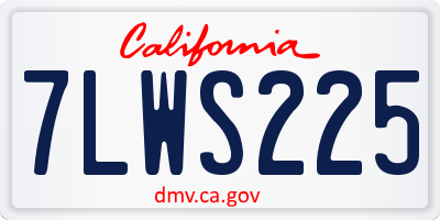 CA license plate 7LWS225