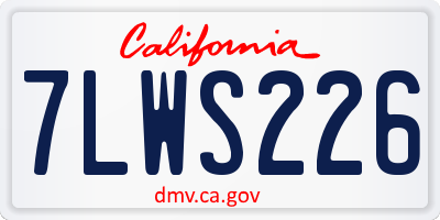 CA license plate 7LWS226