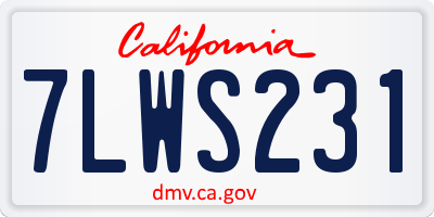 CA license plate 7LWS231