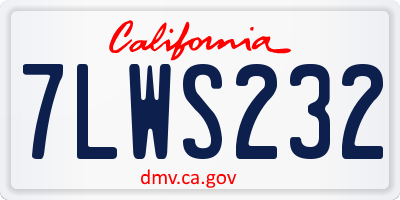 CA license plate 7LWS232