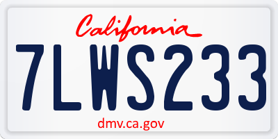 CA license plate 7LWS233