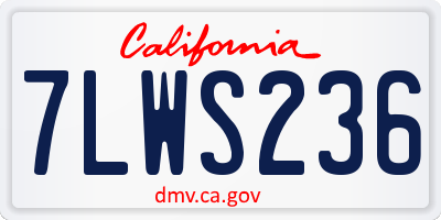 CA license plate 7LWS236