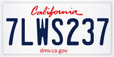 CA license plate 7LWS237