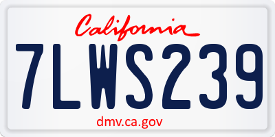 CA license plate 7LWS239