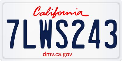 CA license plate 7LWS243