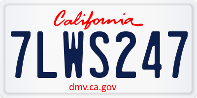 CA license plate 7LWS247