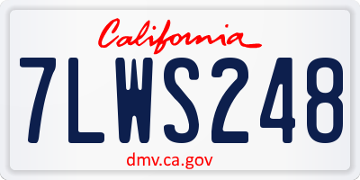 CA license plate 7LWS248