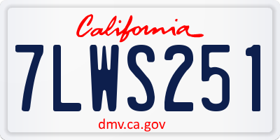 CA license plate 7LWS251