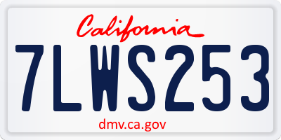 CA license plate 7LWS253
