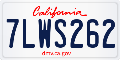 CA license plate 7LWS262