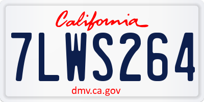 CA license plate 7LWS264