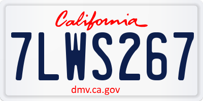 CA license plate 7LWS267