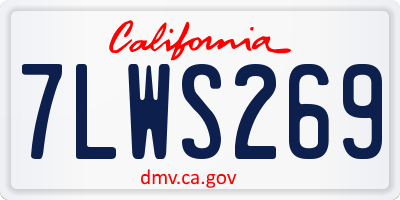 CA license plate 7LWS269
