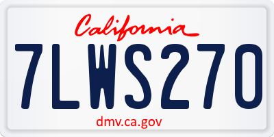 CA license plate 7LWS270