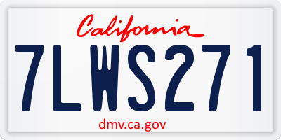 CA license plate 7LWS271