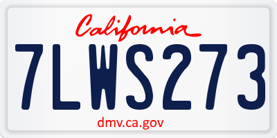 CA license plate 7LWS273