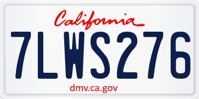 CA license plate 7LWS276