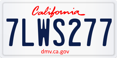 CA license plate 7LWS277