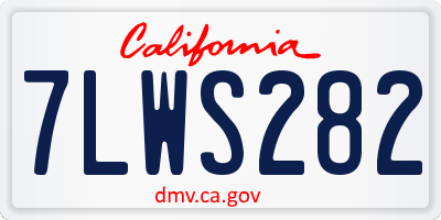 CA license plate 7LWS282