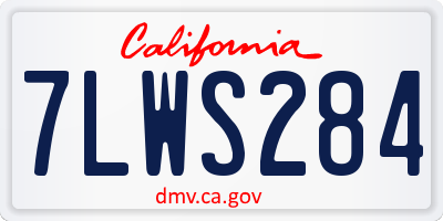 CA license plate 7LWS284