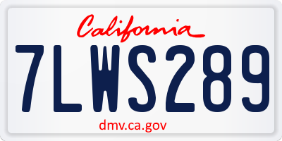 CA license plate 7LWS289