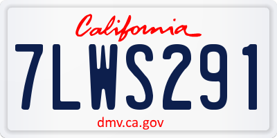 CA license plate 7LWS291