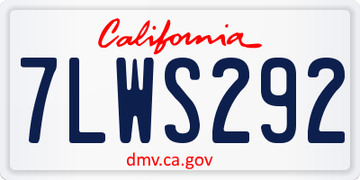 CA license plate 7LWS292