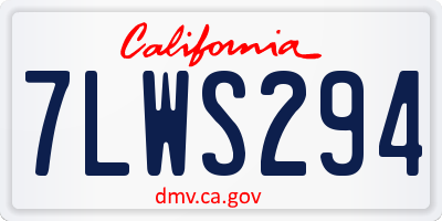 CA license plate 7LWS294