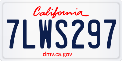 CA license plate 7LWS297