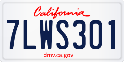 CA license plate 7LWS301