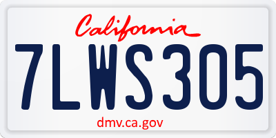 CA license plate 7LWS305