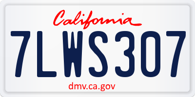 CA license plate 7LWS307