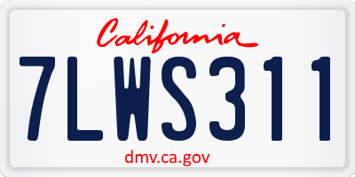 CA license plate 7LWS311
