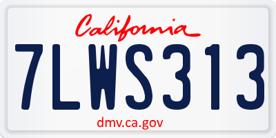CA license plate 7LWS313