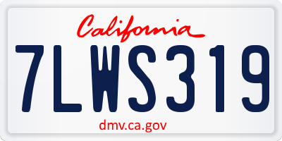 CA license plate 7LWS319