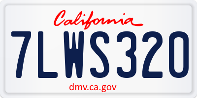 CA license plate 7LWS320