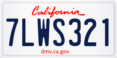 CA license plate 7LWS321
