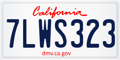 CA license plate 7LWS323