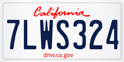 CA license plate 7LWS324