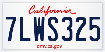 CA license plate 7LWS325