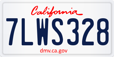 CA license plate 7LWS328