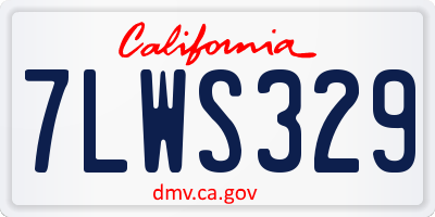 CA license plate 7LWS329