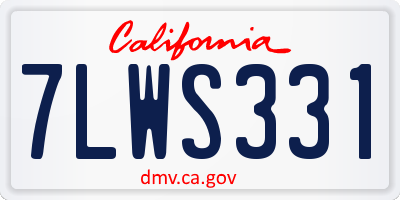 CA license plate 7LWS331