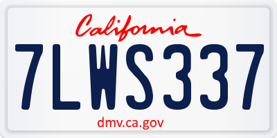 CA license plate 7LWS337