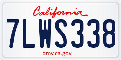 CA license plate 7LWS338