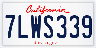 CA license plate 7LWS339