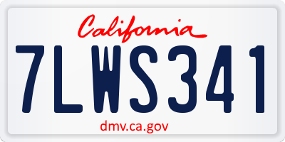 CA license plate 7LWS341