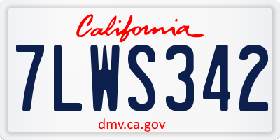 CA license plate 7LWS342
