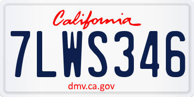 CA license plate 7LWS346